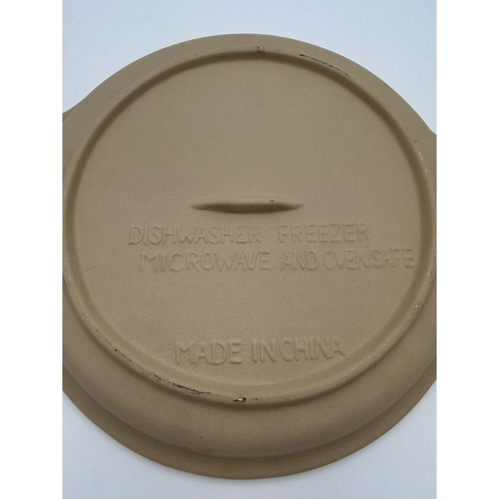 Vintage Brown Bag Shortbread Baking Pan Floral Stoneware Cookie Mold 9” - Picture 7 of 7